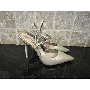 Sam Edelman Women's Ayla Slingback Pointed Toe Pumps Gold‎ Patent Leather Size 7